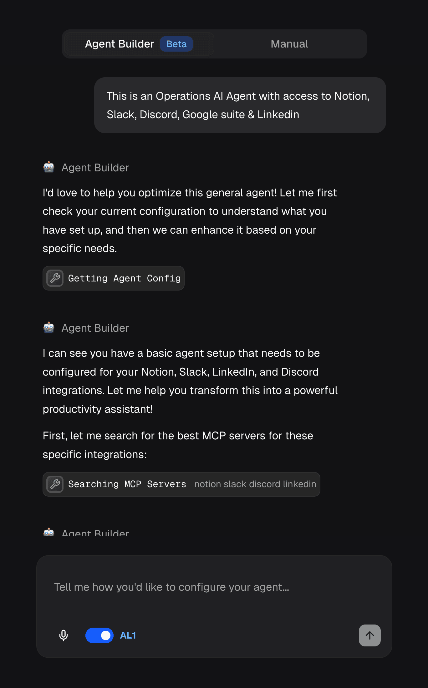 Agent builder illustration dark